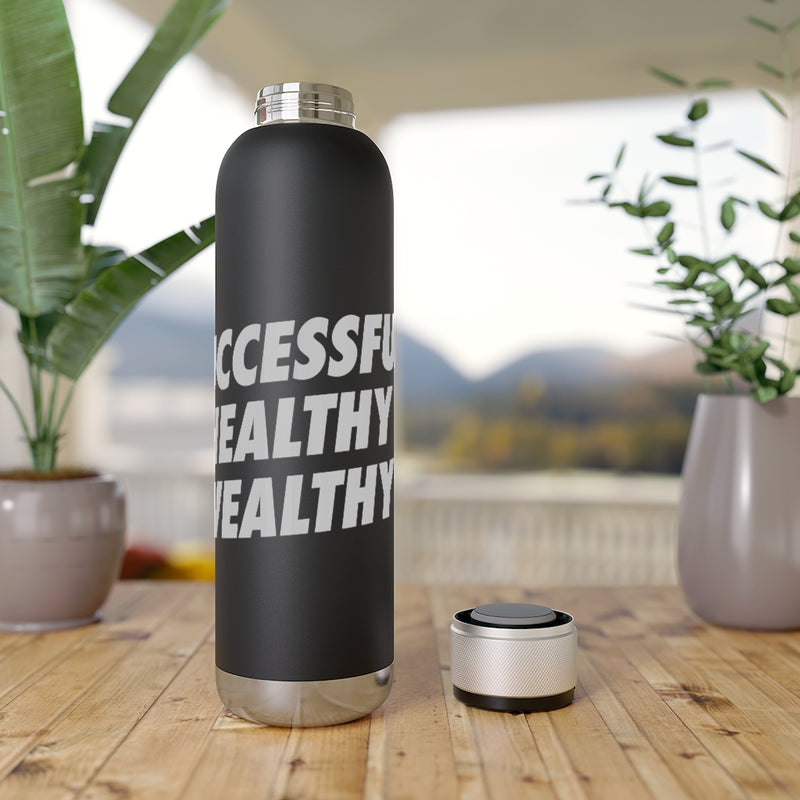 SUCCESSFUL HEALTHY WEALTHY Soundwave Copper Vacuum Audio Bottle 22oz