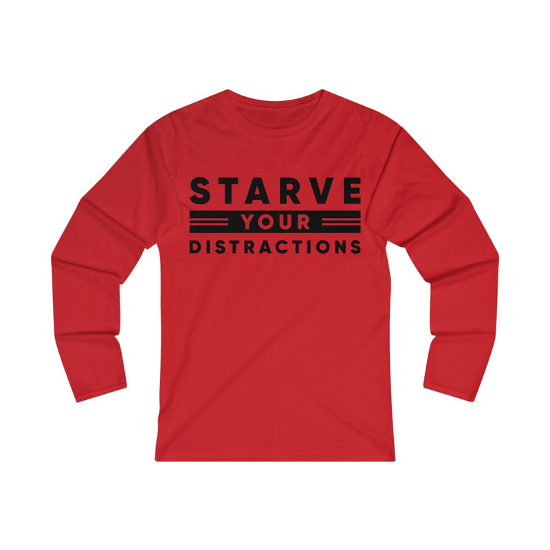 STARVE YOUR DISTRACTIONS Women's Fitted Long Sleeve Tee